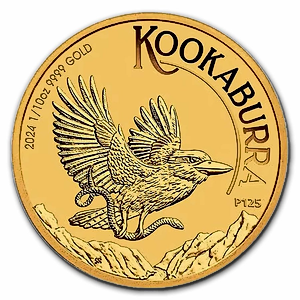 2024 1/10 oz Australian Gold Kookaburra Bullion Coin (Pre-Owned in Good Condition)
