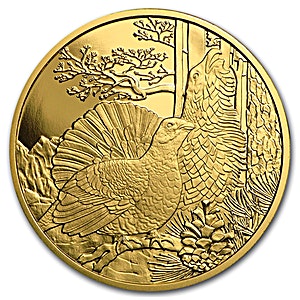 2015 Austrian Wildlife in Our Sights Proof Gold Coin - Capercaillie  
