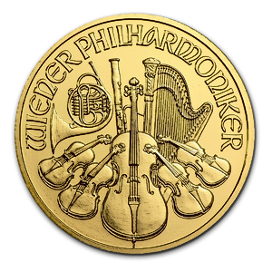 1/25 oz Austrian Gold Philharmonic Bullion Coin (Various Years BU)