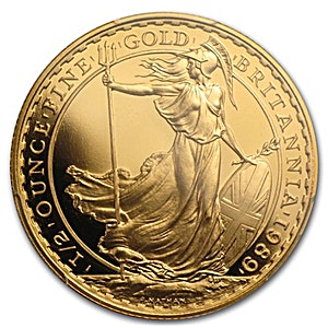 1989 1/2 oz United Kingdom Gold Britannia Proof Bullion Coin