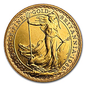 1989 1/10 oz United Kingdom Gold Britannia Proof Bullion Coin