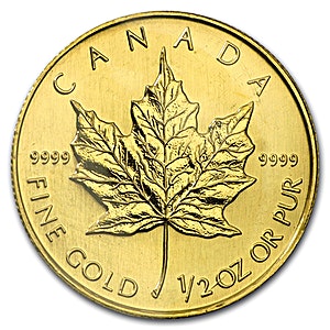 2002 1/2 oz Canadian Gold Maple Leaf Bullion Coin