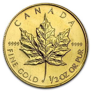 2002 1/2 oz Canadian Gold Maple Leaf Bullion Coin