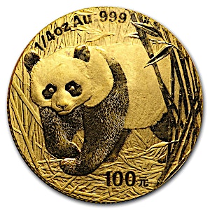2001 1/4 oz Chinese Gold Panda Bullion Coin