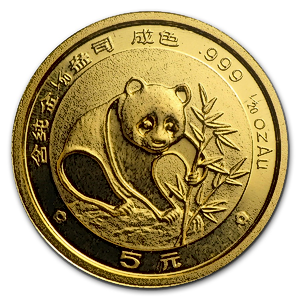 1989 1/20 oz Chinese Gold Panda Bullion Coin