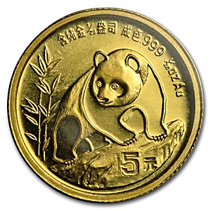 1990 1/20 oz Chinese Gold Panda Bullion Coin