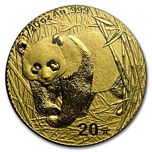 2001 1/20 oz Chinese Gold Panda Bullion Coin
