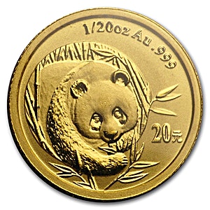 2002 1/20 oz Chinese Gold Panda Bullion Coin