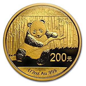 2014 1/2 oz Chinese Gold Panda Bullion Coin