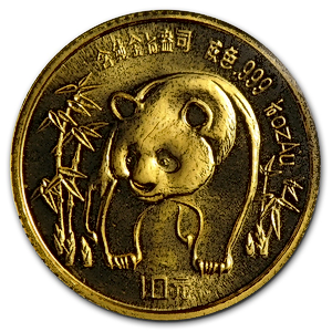 1986 1/10 oz Chinese Gold Panda Bullion Coin