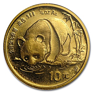 1987 1/10 oz Chinese Gold Panda Bullion Coin