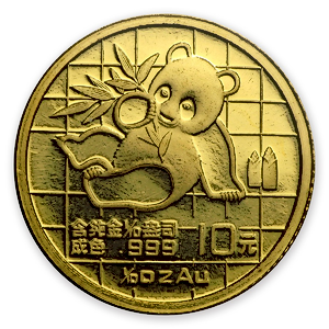 1989 1/10 oz Chinese Gold Panda Bullion Coin