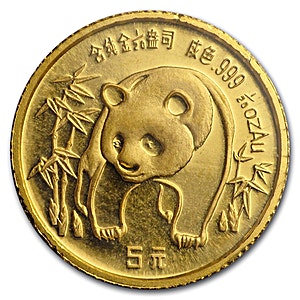 1986 1/20 oz Chinese Gold Panda Bullion Coin
