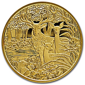 2013 Austrian Wildlife in Our Sights Proof Gold Coin - Red Deer