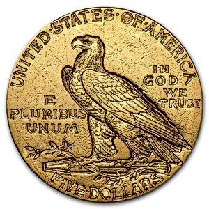 7.523 Gram Gold American $5 Indian Head Gold Eagle Coin (Various Years)