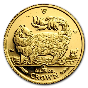1/25 oz Isle of Man Maine Coon Cat Gold Coin