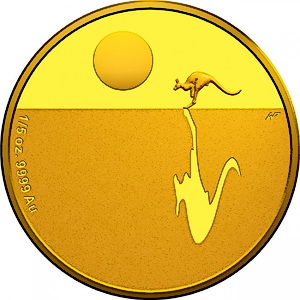 1/5 oz Australian Gold Kangaroo At Sunset Coin (Pre-Owned in Good Condition)