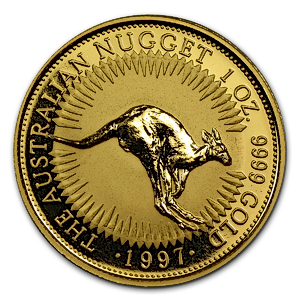 1997 1 oz Australian Gold Kangaroo Nugget Bullion Coin