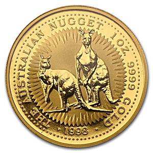 1998 1 oz Australian Gold Kangaroo Nugget Bullion Coin