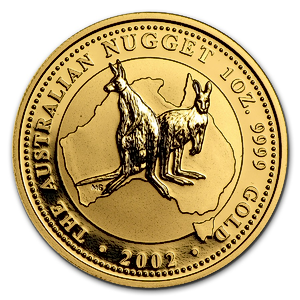 2002 1 oz Australian Gold Kangaroo Nugget Bullion Coin