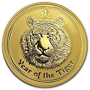 Australian Gold Lunar Series 2010 - Year of the Tiger - 1 oz Australian Gold Lunar Series 2010 - Year of the Tiger - 1 oz