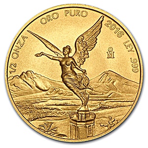 2016 1/2 oz Mexican Gold Libertad Bullion Coin