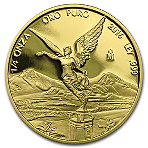 2016 1/4 oz Mexican Gold Libertad Proof Bullion Coin