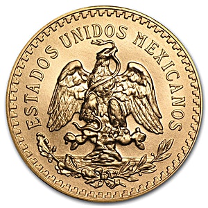 1945 1.2057 oz Mexican Gold 50 Peso Coin (Pre-Owned in Good Condition)