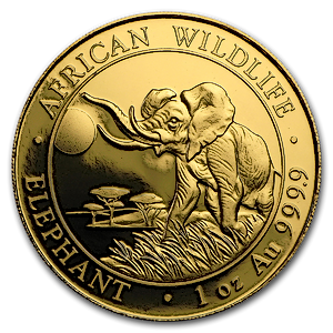 2016 1 oz Somalia Gold Elephant Bullion Coin (Pre-Owned in Good Condition)