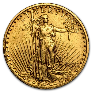 1908 30.09 Gram Gold US Liberty Gold Double Eagle Bullion Coin