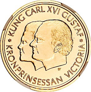 1999 11.7 Gram Gold Swedish Gold 2000 Kronor Bullion Coin 