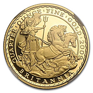 2009 1/4 oz United Kingdom Gold Britannia Proof Bullion Coin