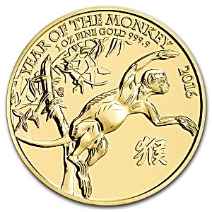 United Kingdom Gold Lunar Monkey 2016 - 1 oz United Kingdom Gold Lunar Monkey 2016 - 1 oz