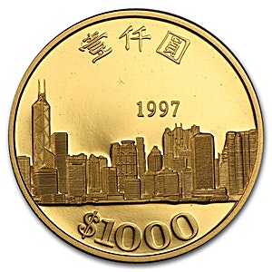 1997 1/2 oz Hong Kong Return to China Proof Gold Coin