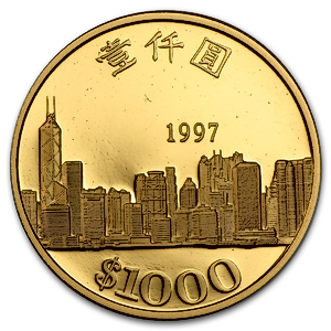 1997 1/2 oz Hong Kong Return to China Proof Gold Coin
