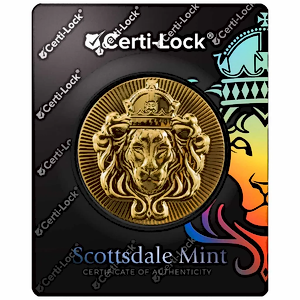 1 oz Scottsdale Mint Lion Gold Bullion Round