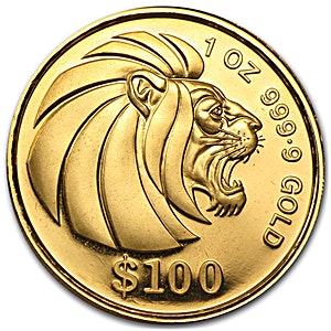 Singapore Gold Lion 1990 - 1 oz Singapore Gold Lion 1990 - 1 oz