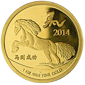 1 oz Gold Bullion Round - Horse or Koi Design