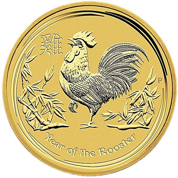 Australian Gold Lunar Series 2017 - Year of the Rooster - 1 oz Australian Gold Lunar Series 2017 - Year of the Rooster - 1 oz