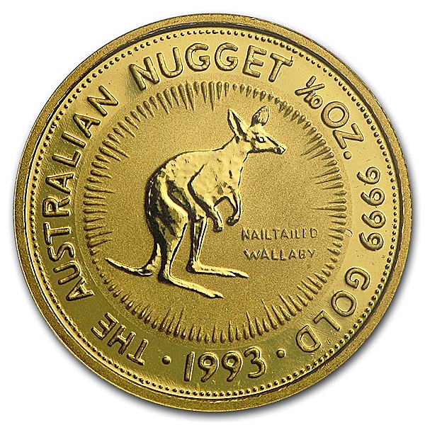 Australian Gold Kangaroo Nugget 1993 - 1/10 oz Australian Gold Kangaroo Nugget 1993 - 1/10 oz