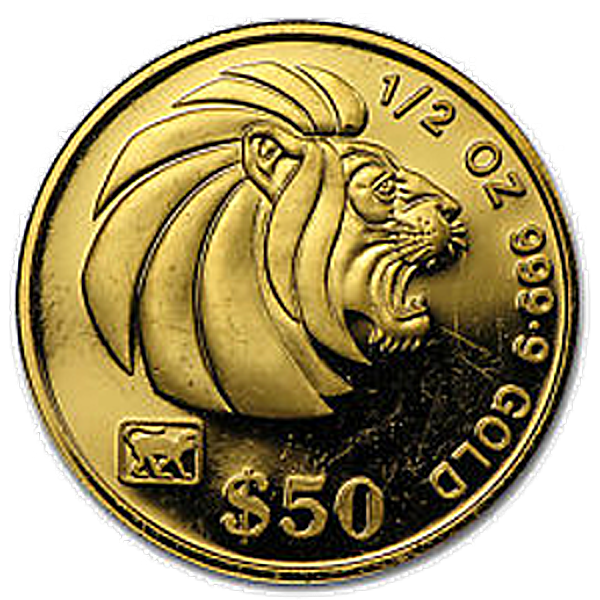 Singapore Gold Lion 1991 - 1/2 oz Singapore Gold Lion 1991 - 1/2 oz
