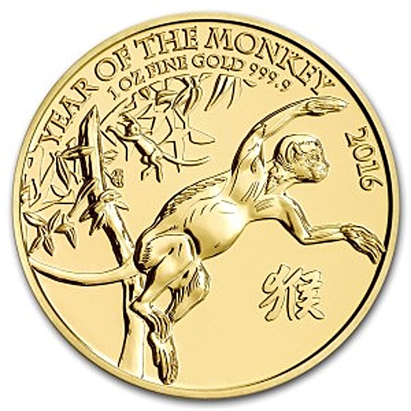 United Kingdom Gold Lunar Monkey 2016 - 1 oz United Kingdom Gold Lunar Monkey 2016 - 1 oz