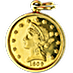 22-Karat 8.46 Gram Prize Jewellery Modern Flower Gold Medallion thumbnail