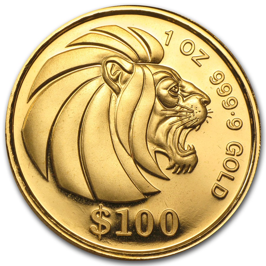 Singapore Gold Lion 1992 1 Oz Bullionstar