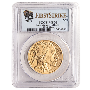 2009 1 oz American Gold Buffalo Bullion Coin - First Strike - Graded MS 70 by PCGS