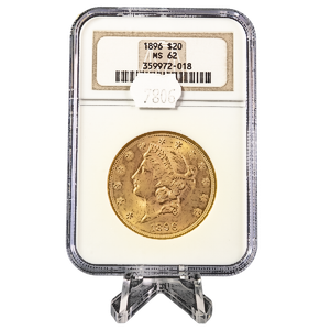 1896 0.9675 oz US Gold Liberty Double Eagle Coin – Graded MS62 by NGC