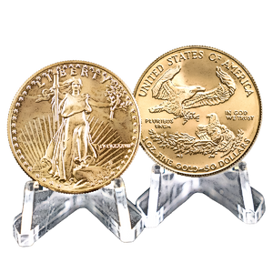 2 pcs of 1 oz 1987 American Gold Eagle Coins - Total 2 oz Gold