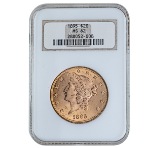 1895 US Liberty Gold Double Eagle Gold Coin - Graded MS 62 by NGC - 0.9675 oz
