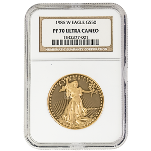 1986 1 oz American Gold Eagle Proof Bullion Coin - Graded PF 70 by NGC