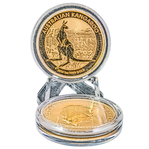 2 pcs of 1 oz Australian Gold Kangaroo Nugget Coins – Total 2 oz Gold (Various Years)